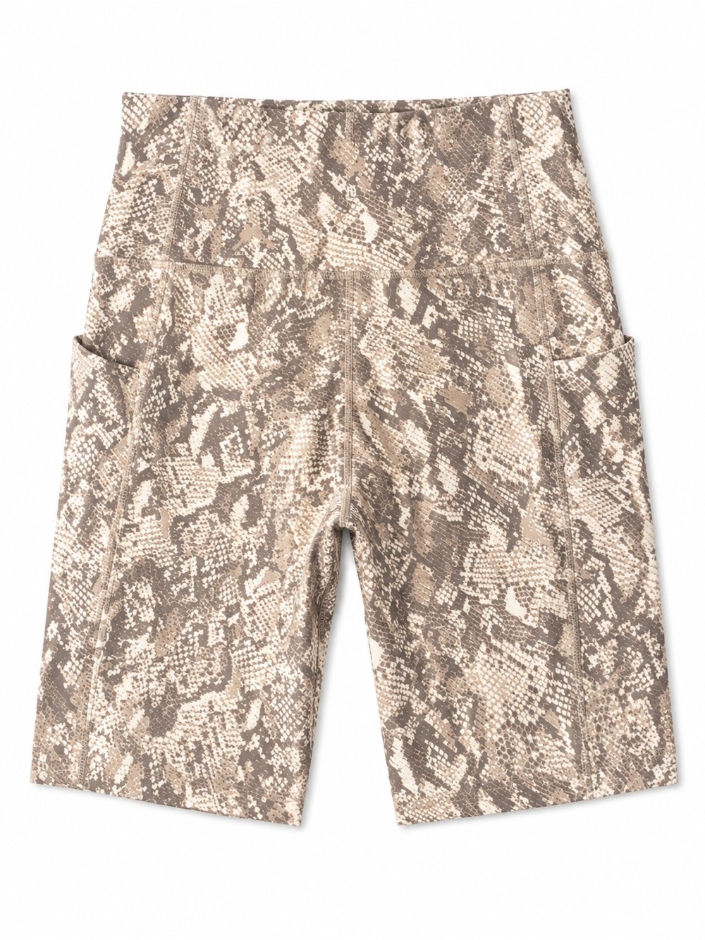 Ideology High-Waist Snake Print Bike Shorts - Taupe women’s size XS